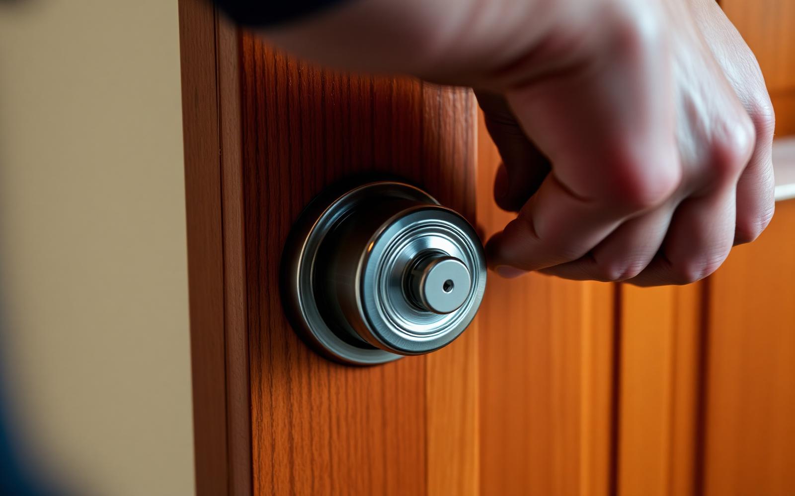 Locksmith installing a high-security deadbolt